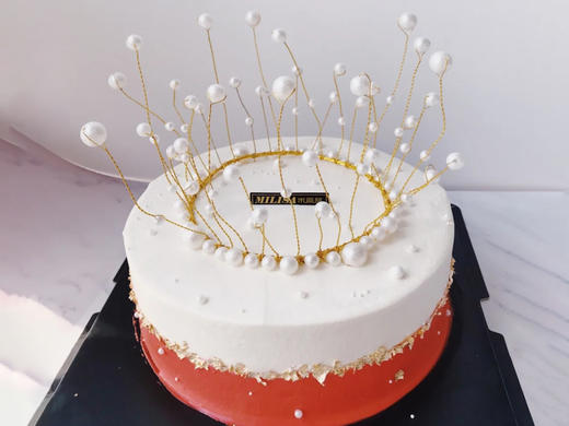 网红女神生日蛋糕珍珠皇冠