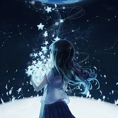 星空下的女生头像梦幻星空下的女孩图片