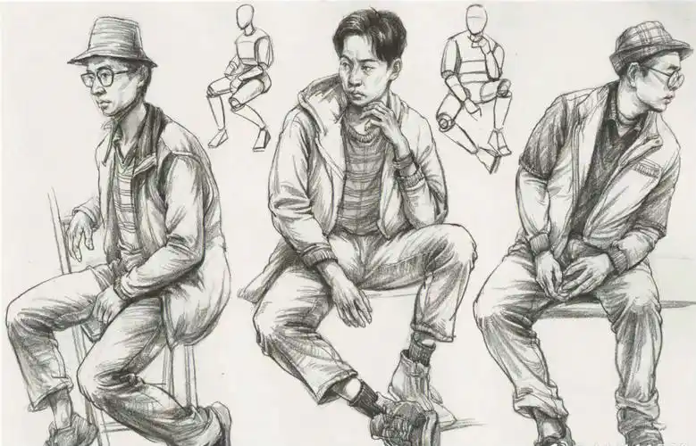 单人速写临摹素材分享