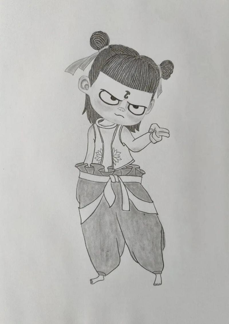 小哪吒… #哪吒之魔童降世 #动漫人物绘画  #铅笔画 #步 - 抖音