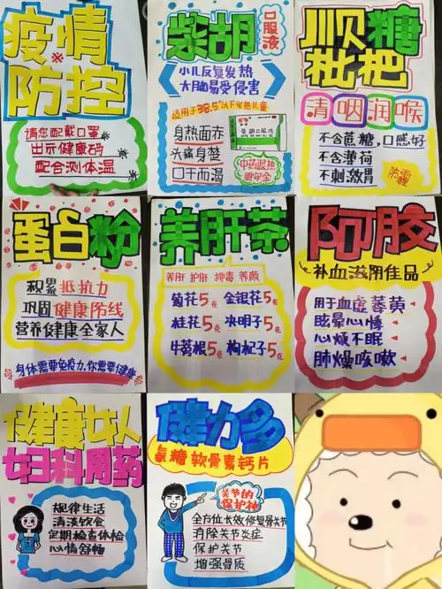 药店手绘pop海报04第二弹