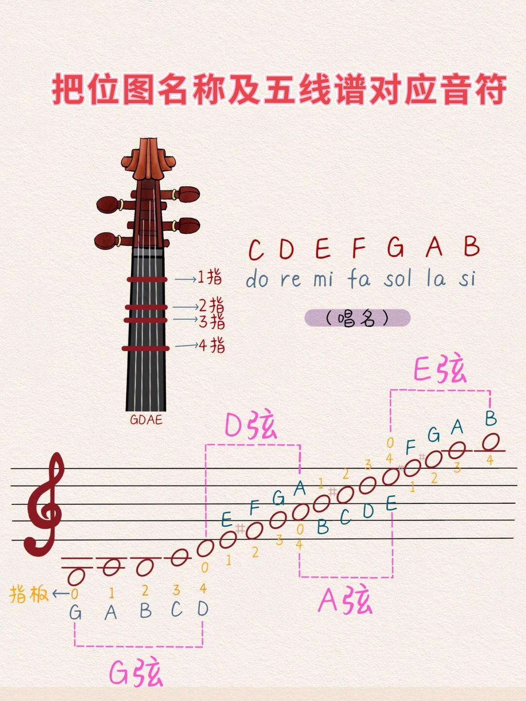 初学小提琴?带你轻松认识把位图 小提琴不认识琴弦?