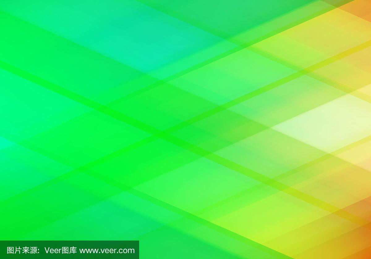 明亮的渐变背景色,在绿色和橙色的色调.