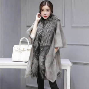 2020新款 时尚 海宁水貂皮草外套女进口整貂皮大衣女中长款 韩版 女装