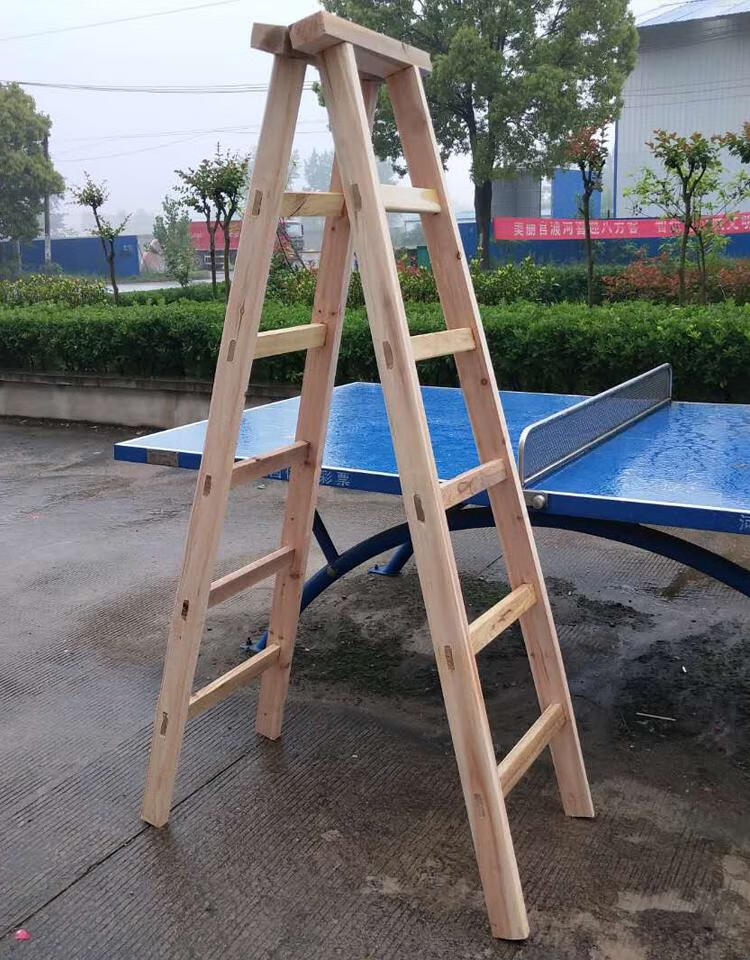 木梯人字梯叉梯家用装修实木木梯家用折叠双侧木质人字梯室内外移动