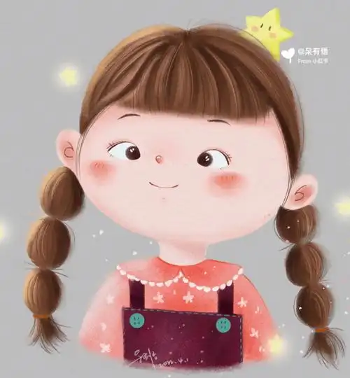 画了一个半小时的小辫子女孩