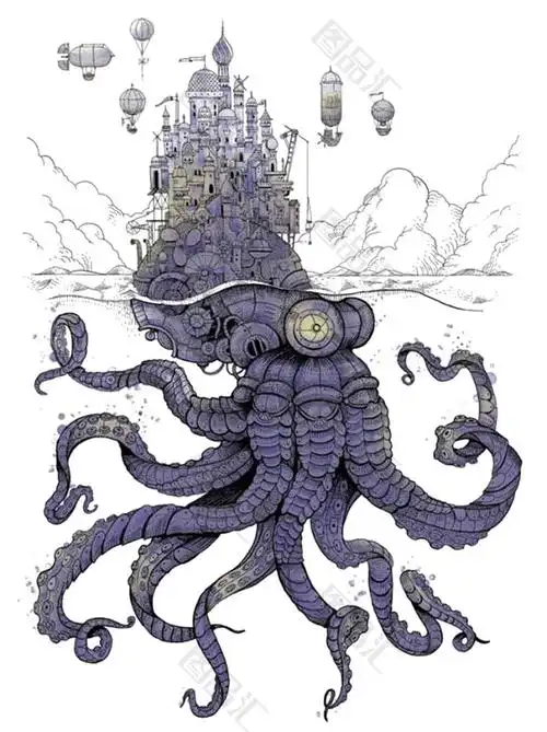 章鱼创意插画