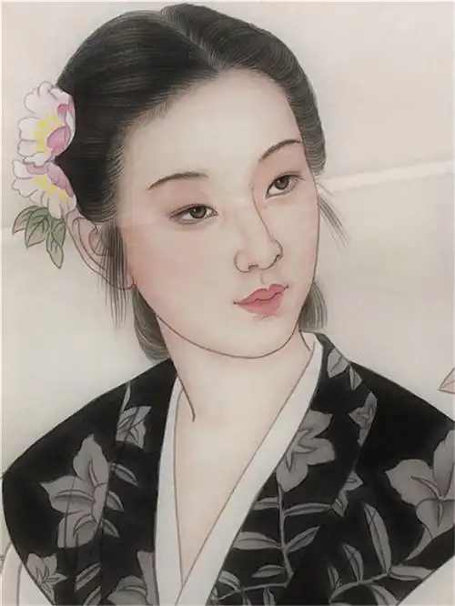 016牛文霞仕女图仿古绢本