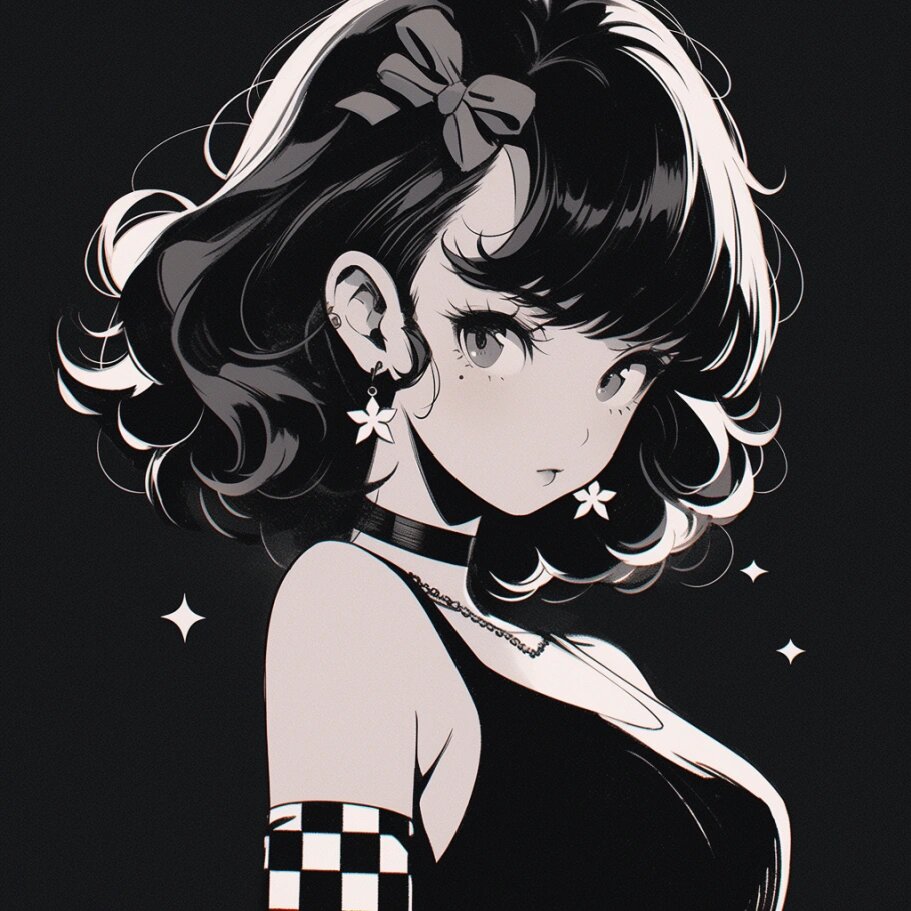 黑白女生头像|超飒简约风