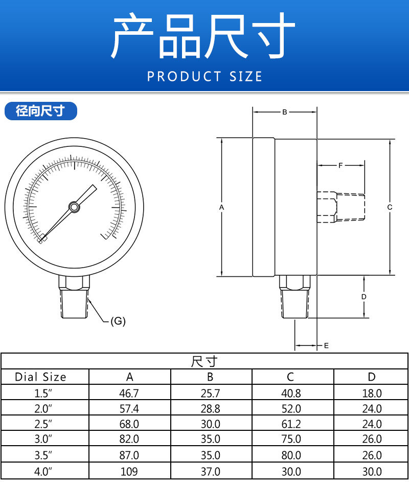 支持定制 压力表厂家供应 y63轴向耐震压力表 充油表 抗震压力表