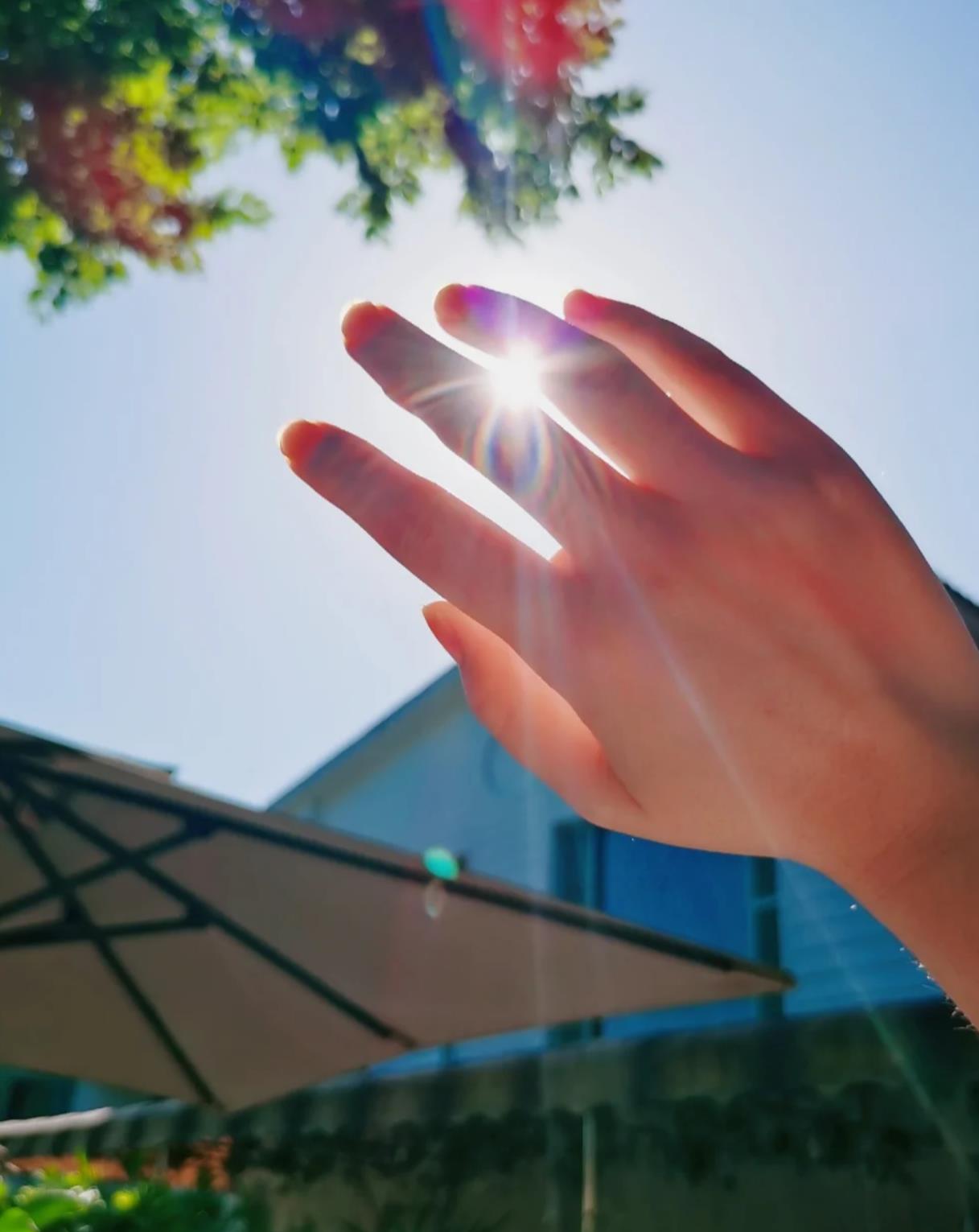 女性手指触摸阳光图片-528时尚网