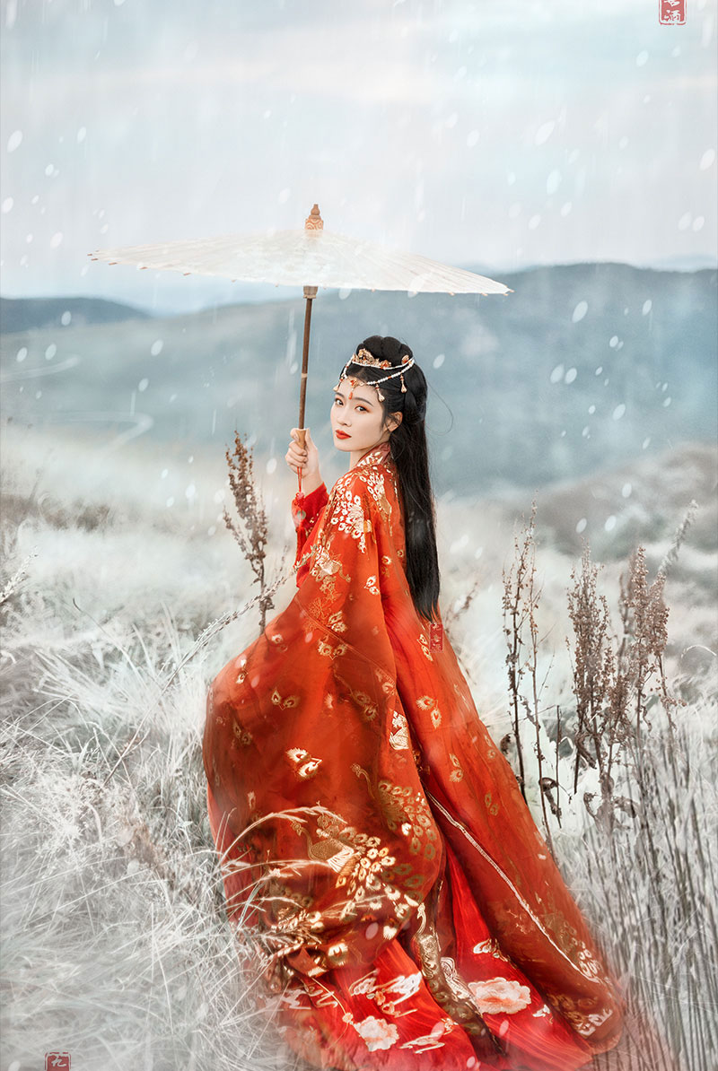 古风后期,通过ps把荒野草地变成大雪纷飞的雪景(4)