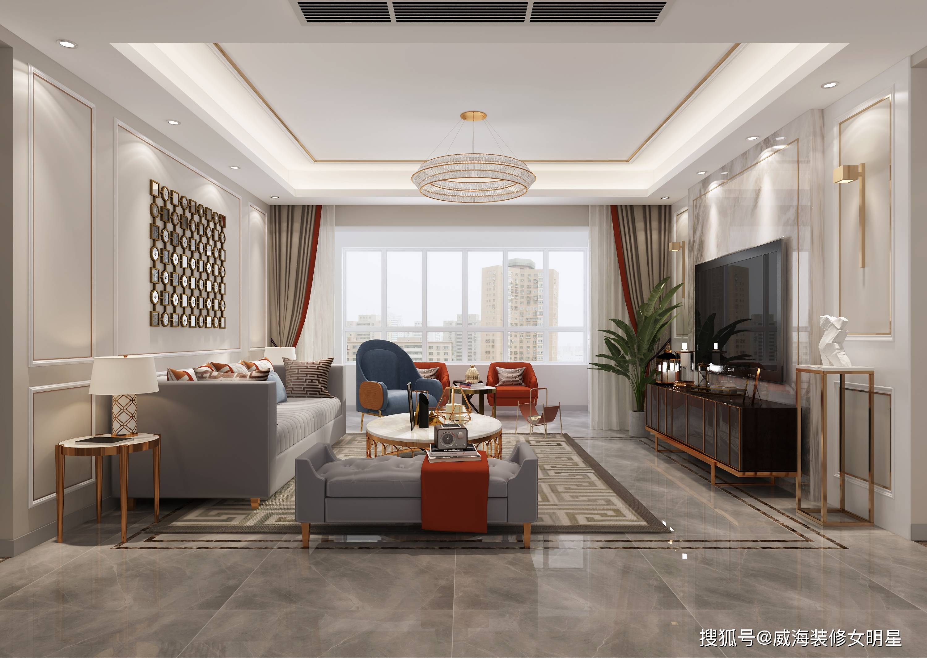 优雅高级的轻奢风·172㎡悦海花园·威海装修设计