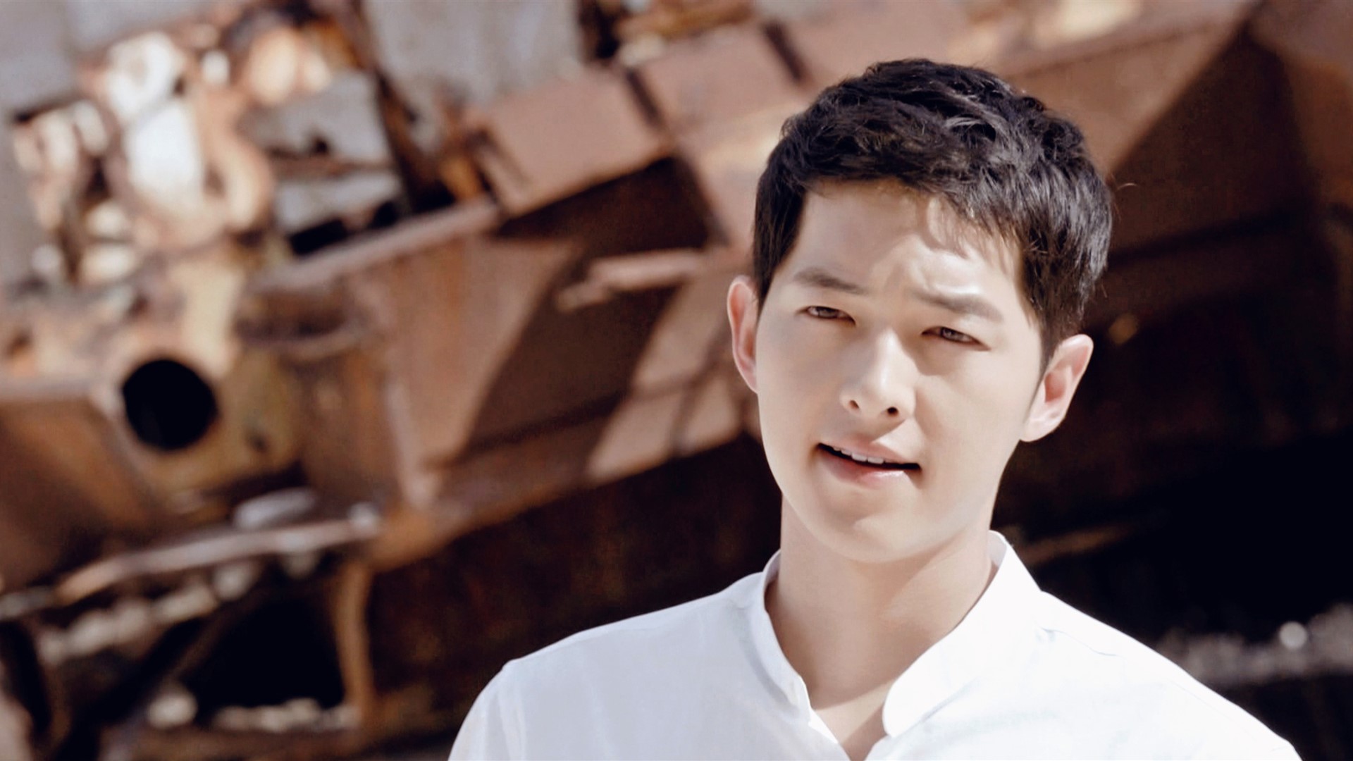 宋仲基太阳的后裔白衬衫唯美剧照壁纸