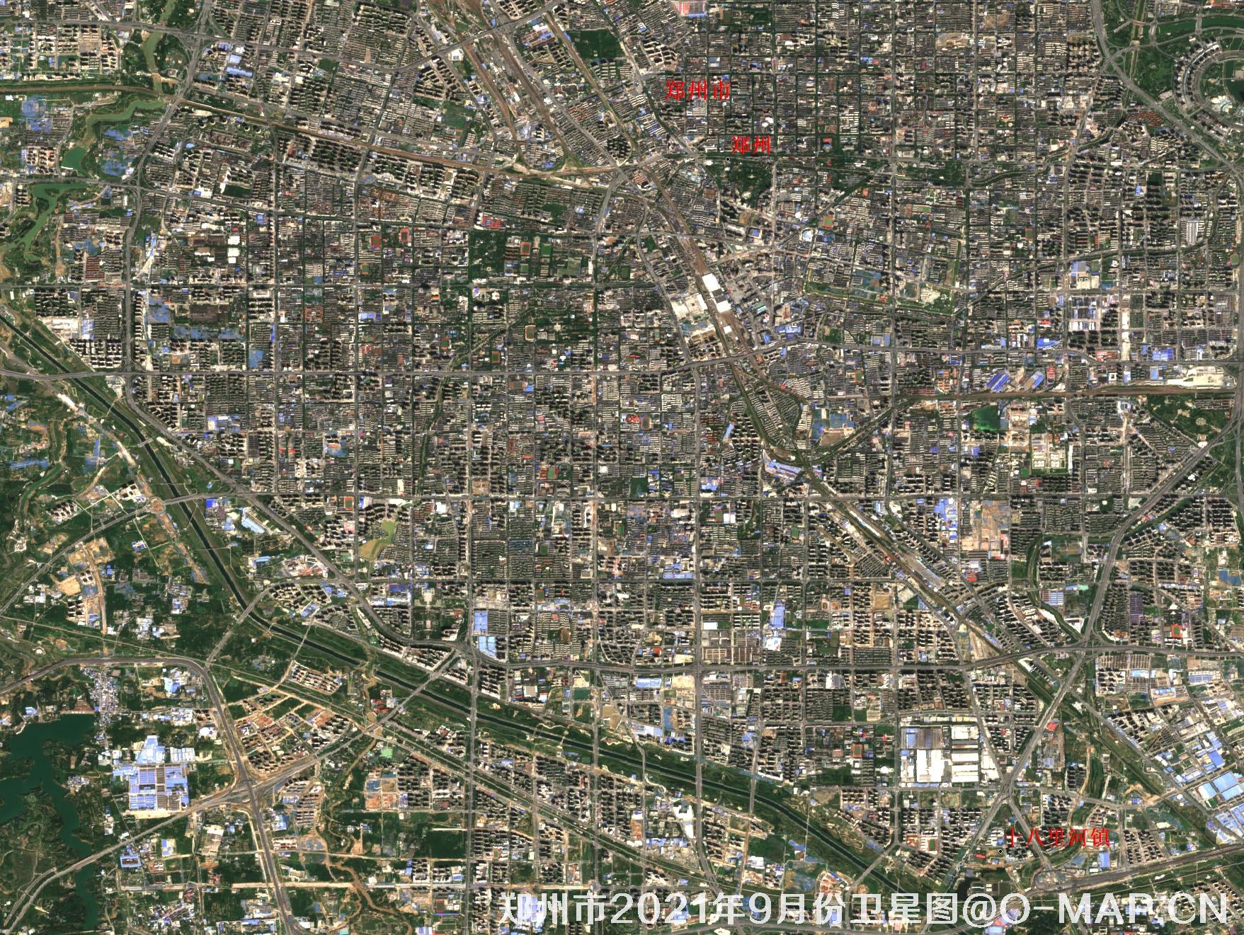卫星影像地图更新河南省2021年卫星图郑州市2021卫星图