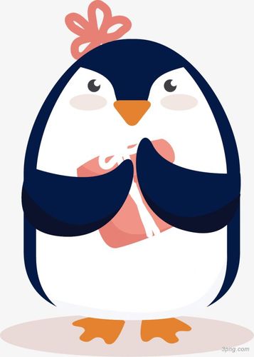 母性企鹅矢量卡通风格png素材透明免抠图片-动植人物