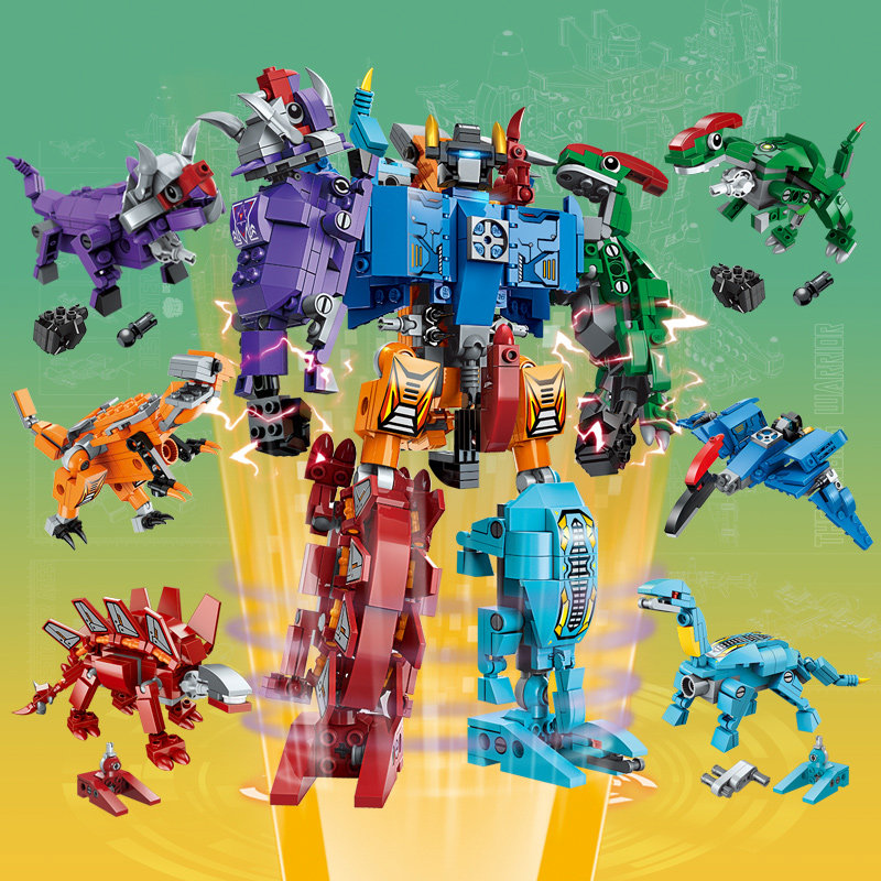 恐龙侏罗纪积木拼装乐高男孩子变形机器人5金刚儿童8益智拼图玩具