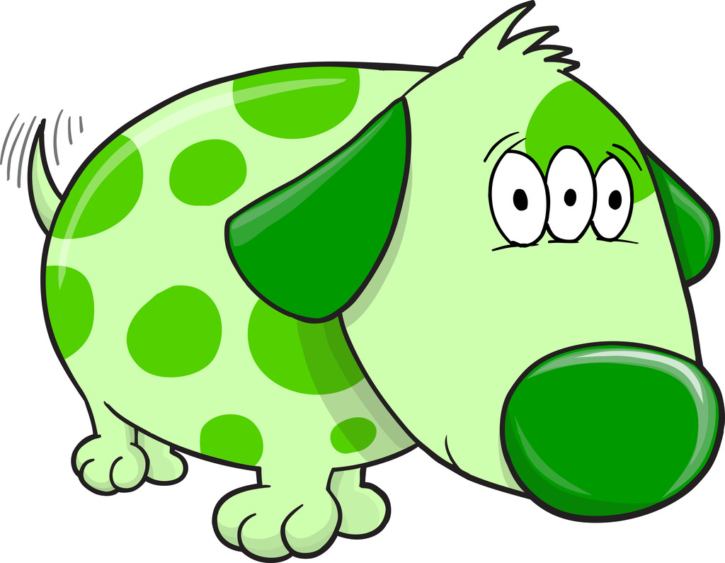 外星小狗的狗矢量插图艺术