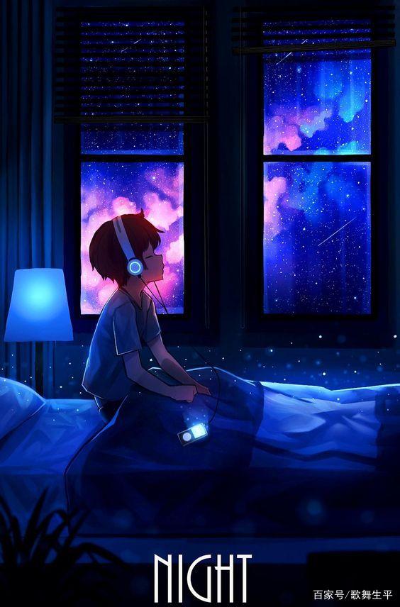 二次元动漫 孤独的小女孩