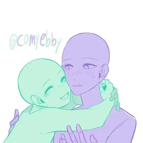 绘画情情侣互动姿势参考