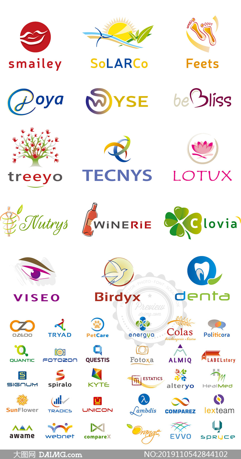 多种创意图案标志设计主题矢量素材