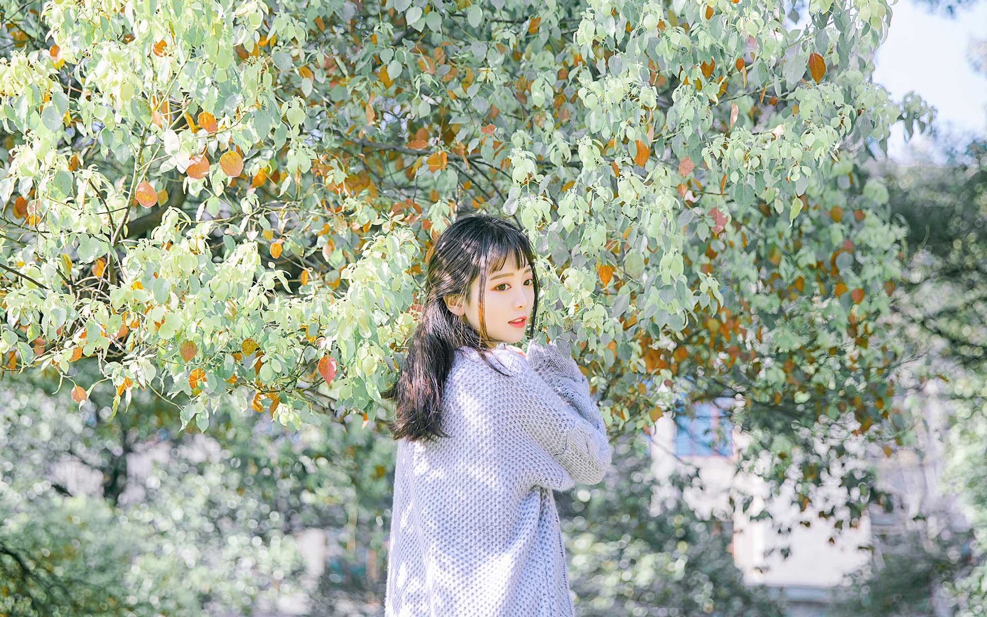 清纯少女户外小清新写真图片桌面壁纸