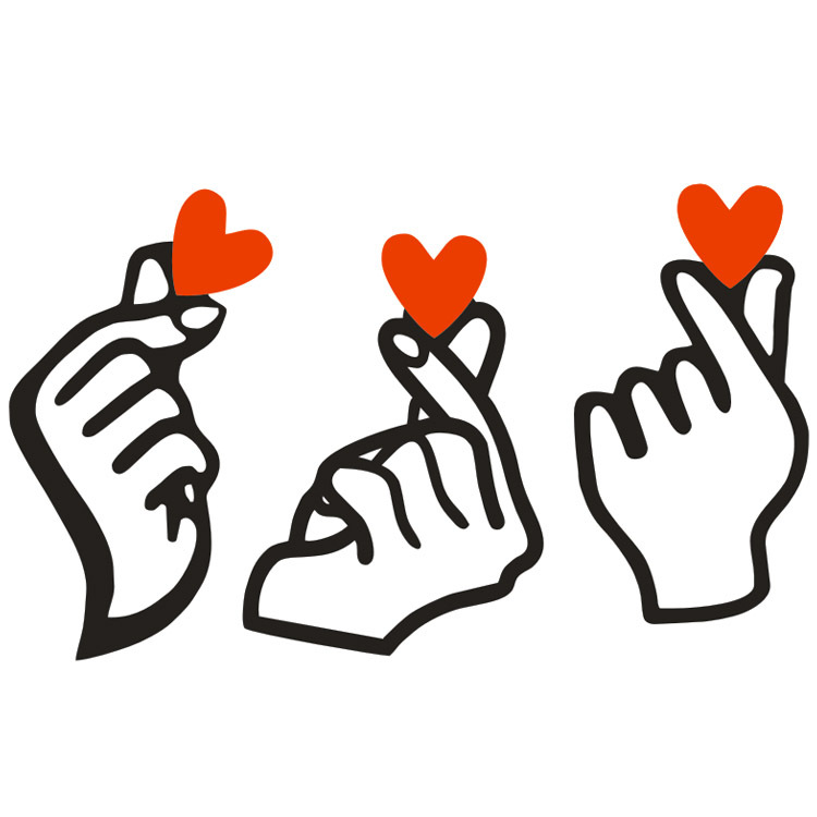 网红抖音手势舞比心蛋糕插牌 蛋糕装饰烘焙插件情侣表白示爱插签