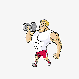 举哑铃男士卡通健身人物矢量素材