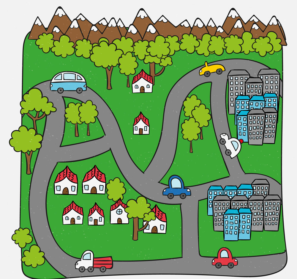 卡通地图设计矢量素材