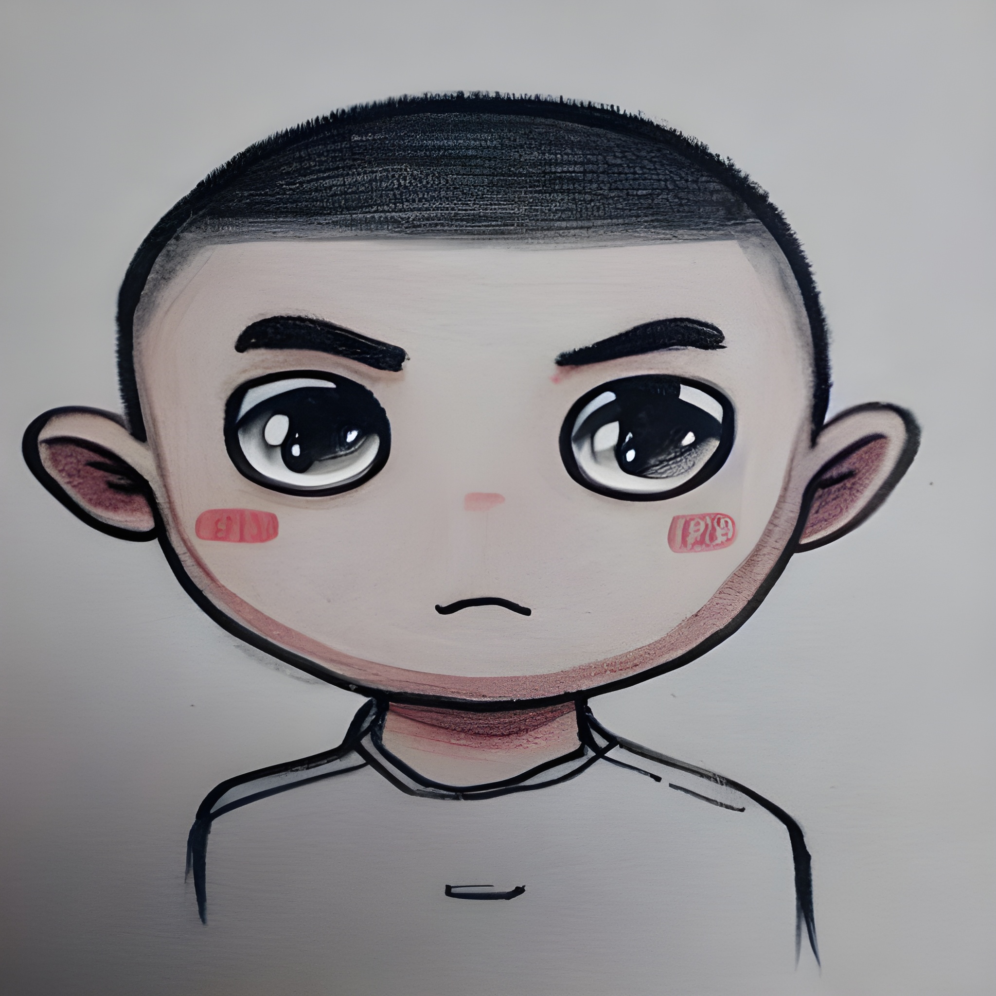 简笔画寸头男孩