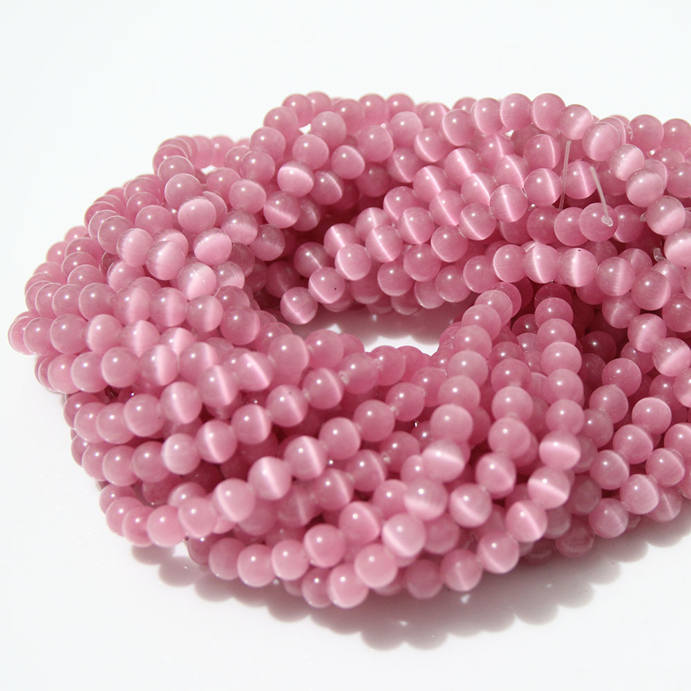 速卖通外贸饰品水晶粉色猫眼石珠美丽的石珠制作时尚饰品10毫米