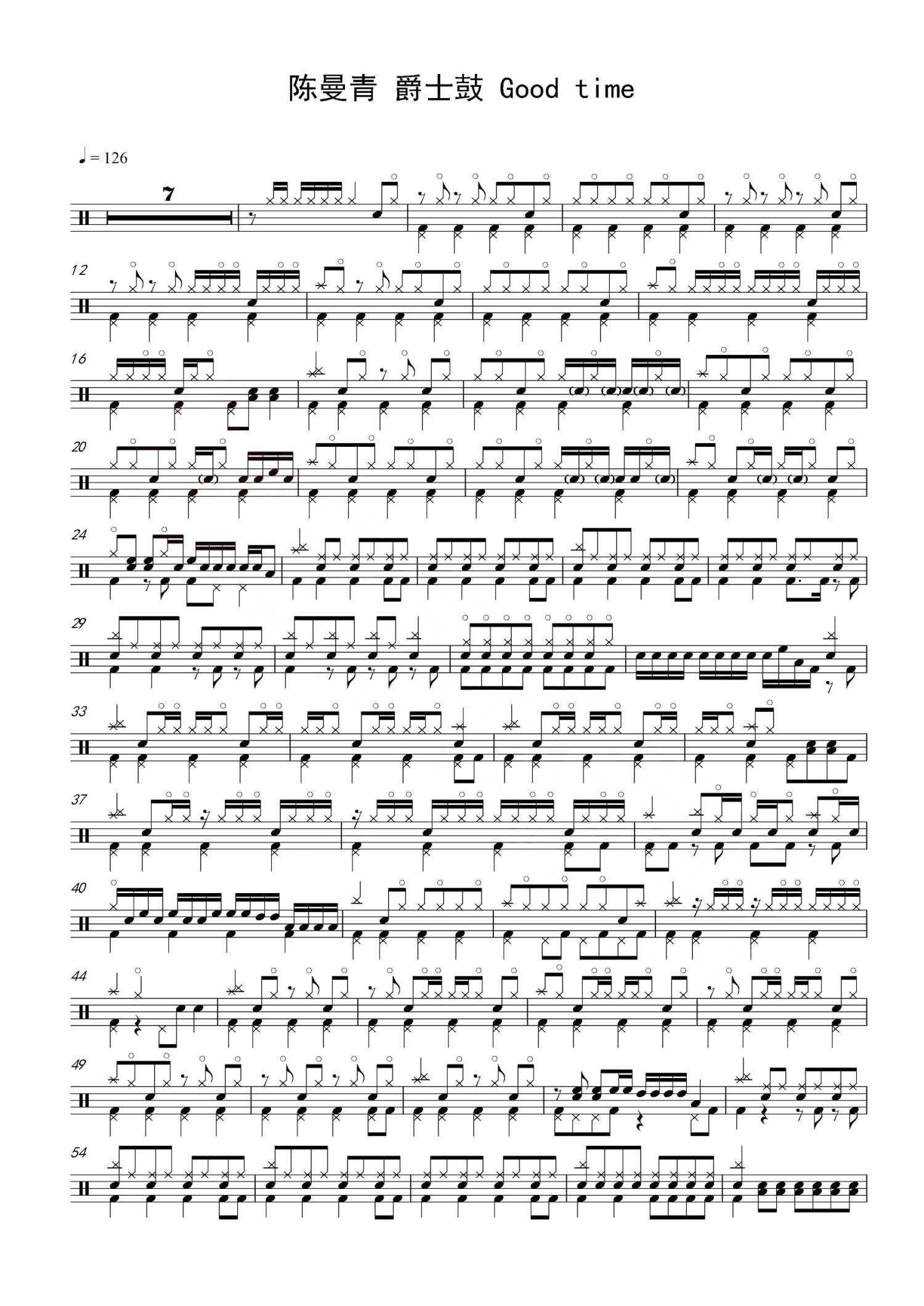亚当·扬与卡莉·蕾·杰普森《good time》鼓谱_架子鼓谱