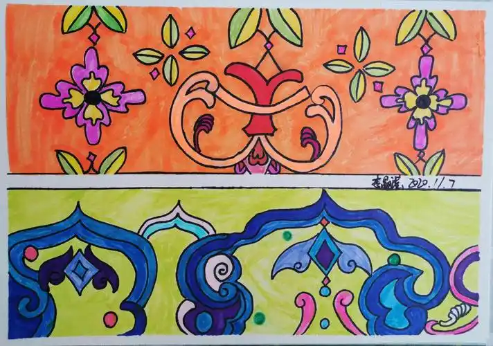 2020年5月15日二方连续纹样作业 写美篇二方连续图案 以一个或几二方