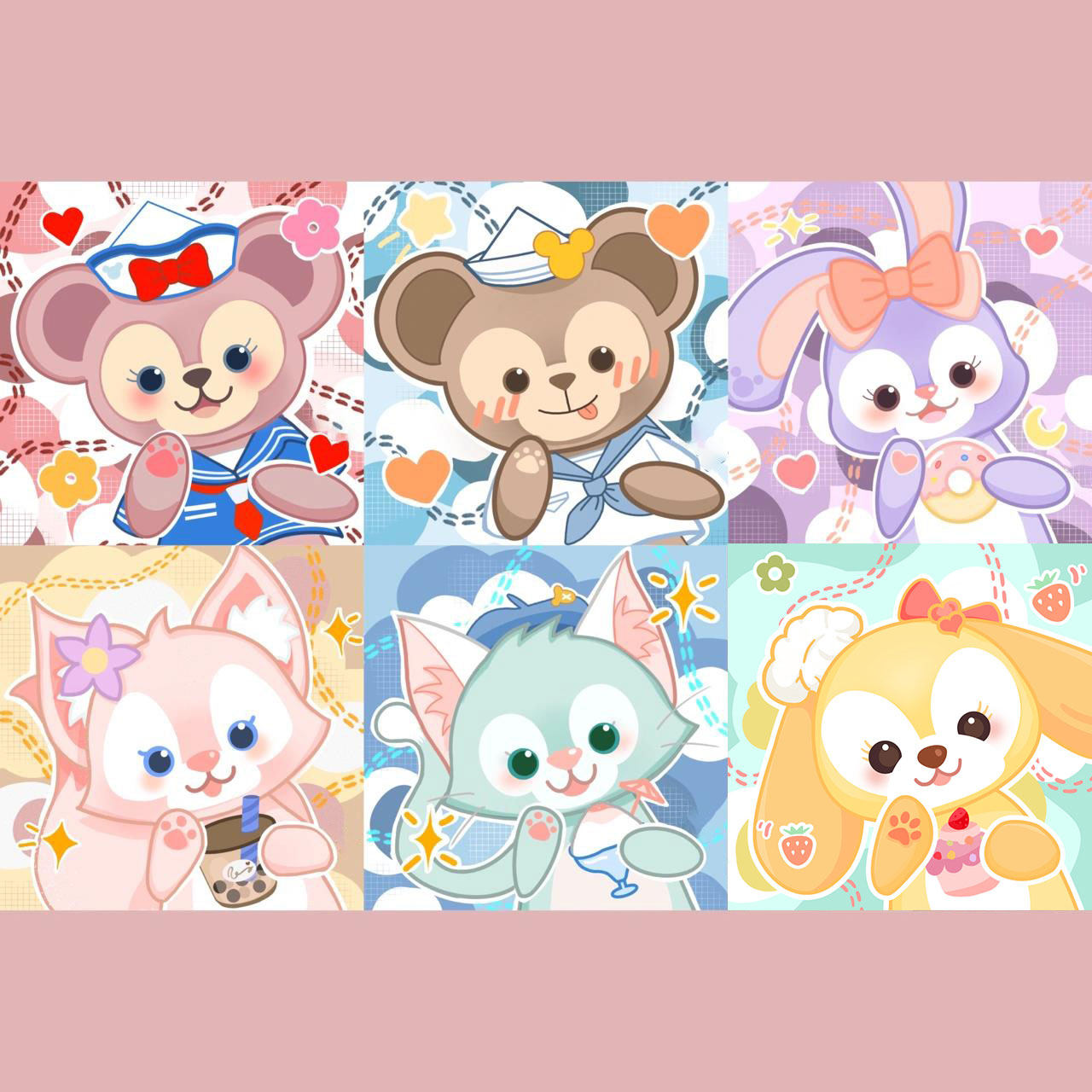 迪士尼玲娜贝儿达菲数字油画diy卡通动漫定制现代简约油彩画手绘