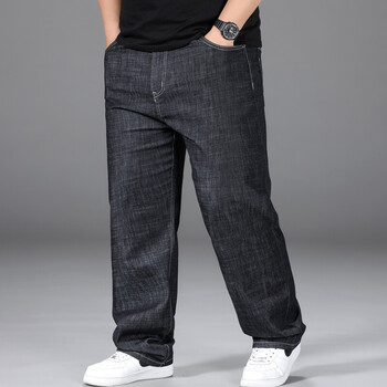 夏天胖人穿的特大号牛仔裤加肥加大码宽松大码牛仔裤男加肥加大直筒