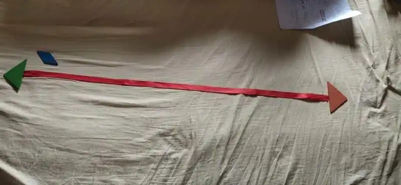 一米大概是这么长.妈妈和我一起用尺子量出来了.