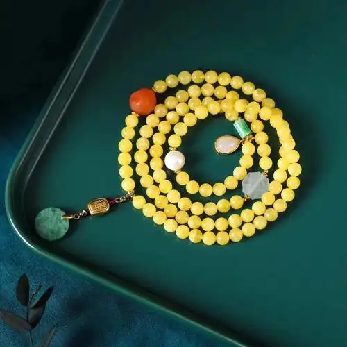 天然原矿蜜蜡项链