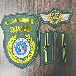 军迷收藏怀念森林消防森防sf防火领章臂章肩章帽徽领章胸牌胸章