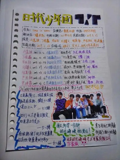 时代少年团手帐原创请勿盗