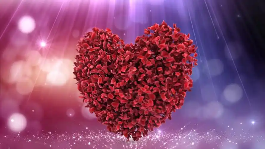 绚丽唯美立体玫瑰花瓣爱心旋转婚礼表白感恩