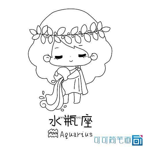 水瓶座公主裙简笔画