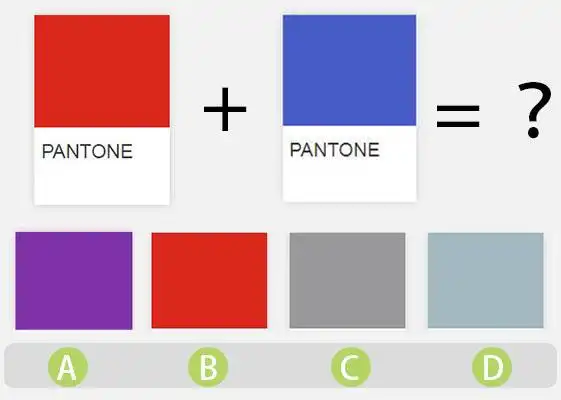 题五:在三原色光模式下红蓝混合最接近哪个颜色?