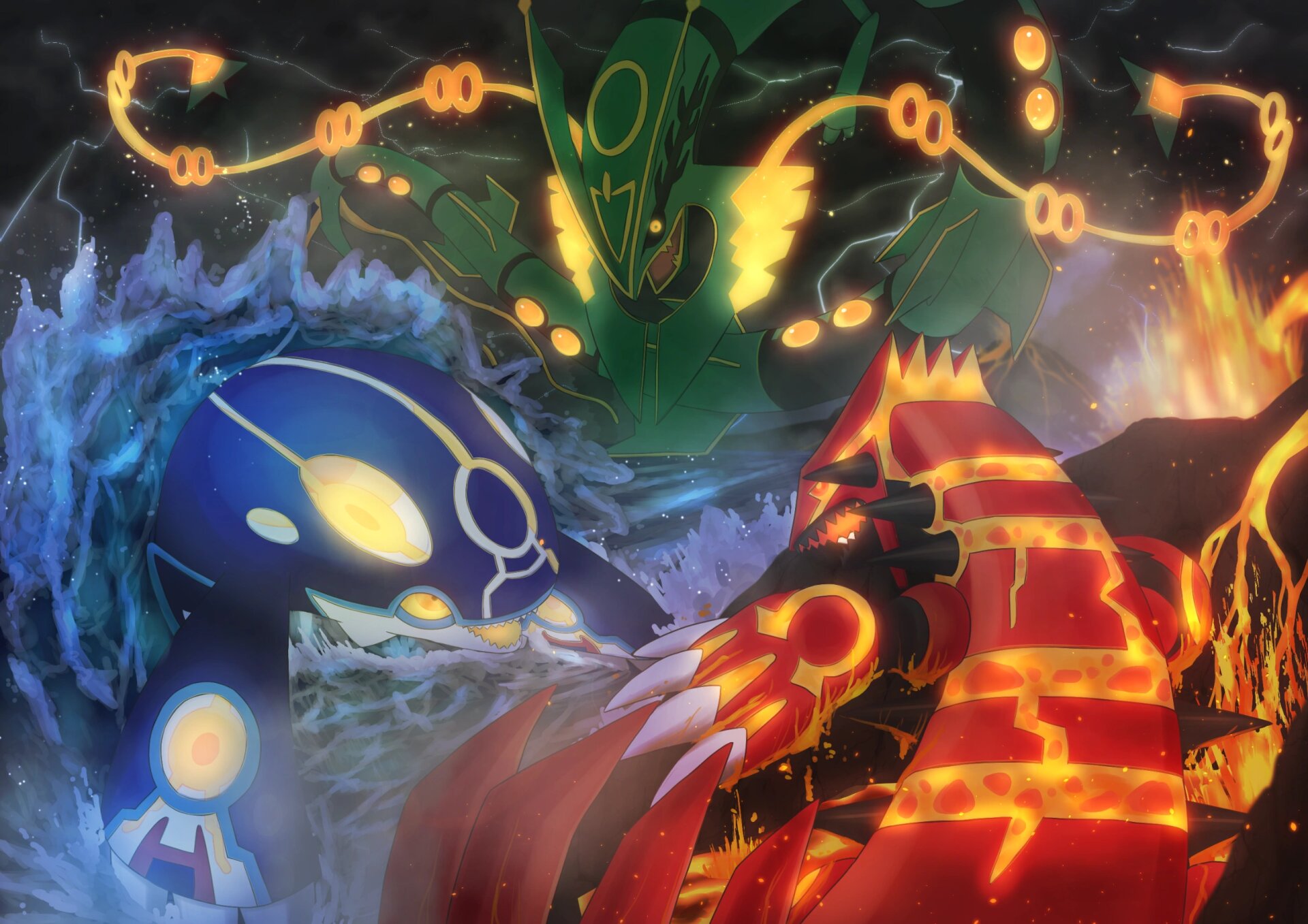 宝可梦丰源三神同款 源始盖欧卡 源始固拉多 超级裂空座