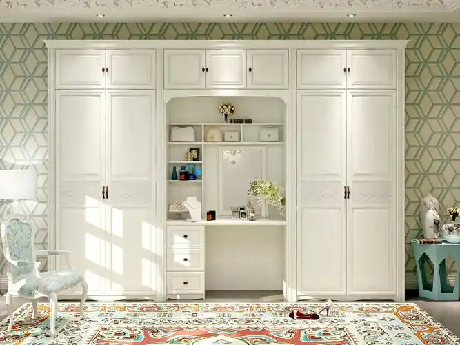 好莱客多功能一体化衣柜设计图片 环保吸塑皮纹定制衣柜图片_品牌产品