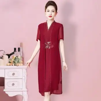 婚礼妈妈装高档礼服夏季蕾丝两件套高贵婚宴洋气喜婆婆参加结婚时尚套