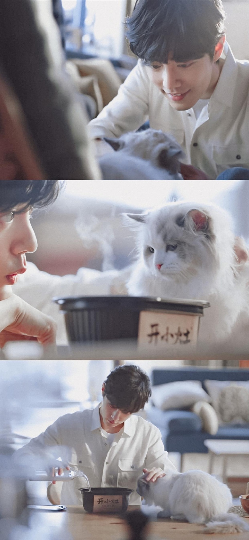 肖战三格拼接高清手机壁纸