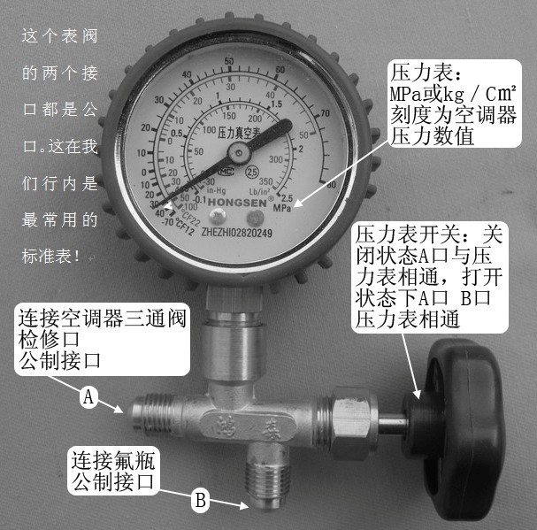 家用空调加冰种压力表没反应