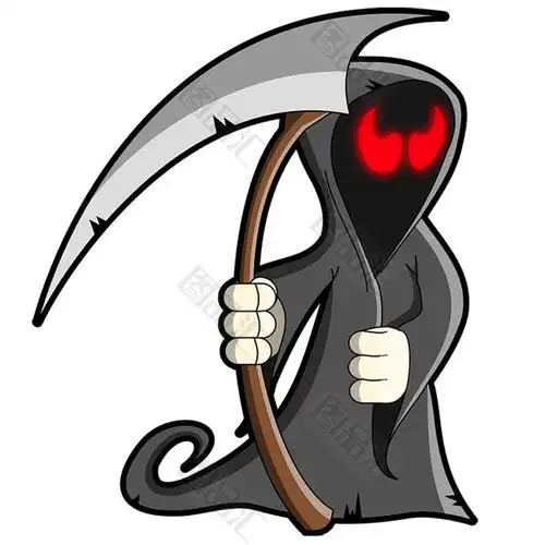 卡通拿着镰刀的死神