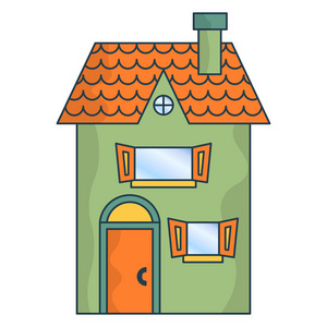 卡通的房子.被隔绝的向量例证.房地产投资理念.设计元素.