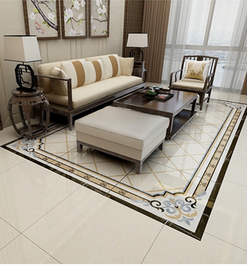 客厅拼花地板砖客厅地拼图玄关过道瓷砖800x800抛釉砖走廊地砖